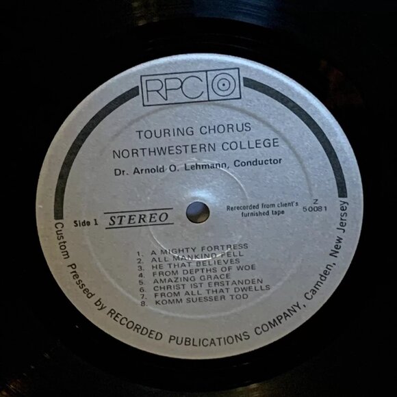 Touring Chorus Northwestern College Arnold O. Lehmann Conductor (Vinyl) Recorded - Picture 7 of 9